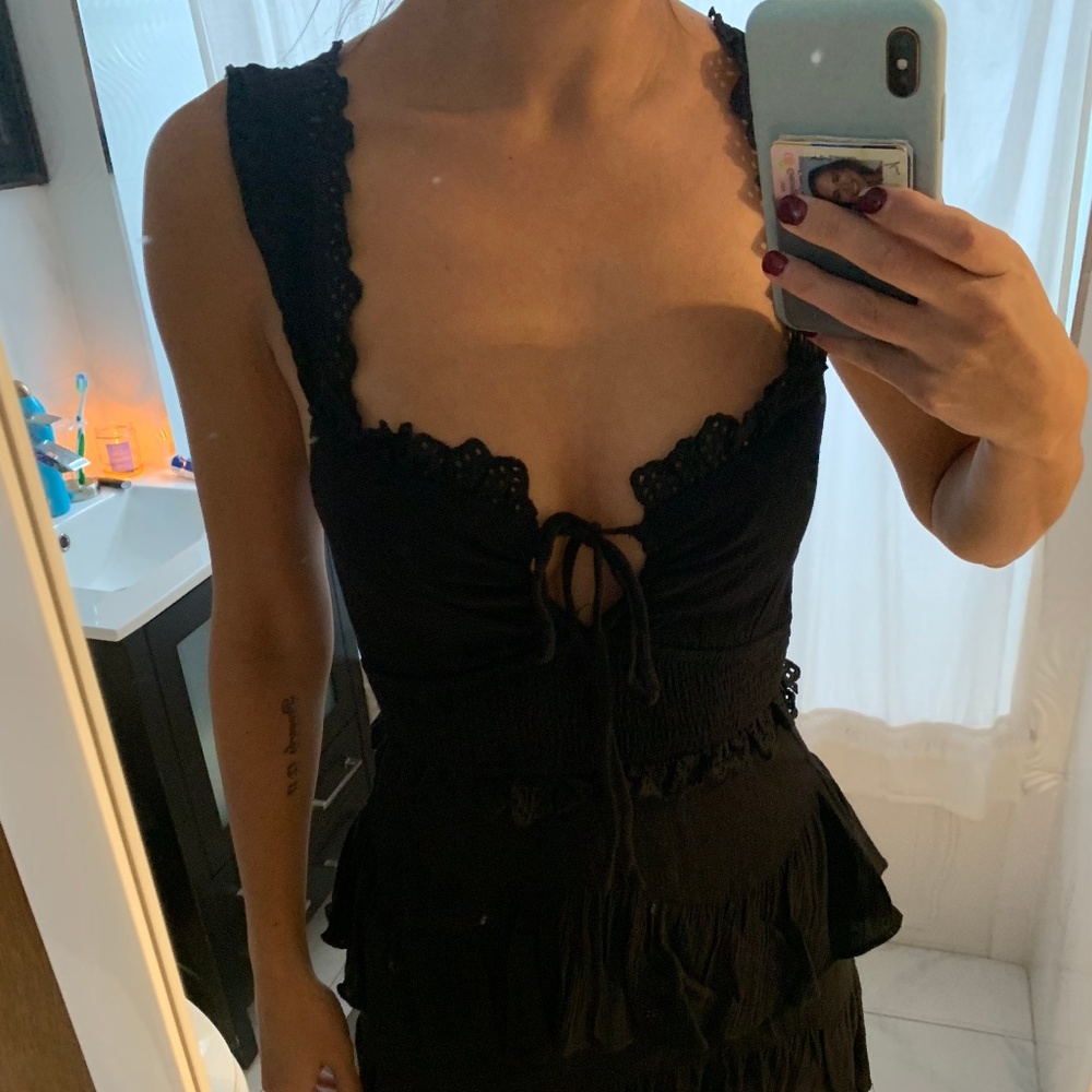 Ruffle Black Dress